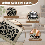 Floor Vents Register Ease Adjust 4X10 Inch Floor Air Vent Heavy Duty Walkable - Image 3