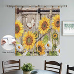 Farmhouse Sunflowers Bathroom Curtains 63 Inch Length, Window Curtains Tab Top - Image 4