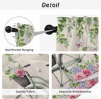 Farmhouse Spring Kitchen Curtains, Retro Bicycles Flowers Vines Butterfly Light - Image 9