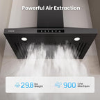 Wall Mount 36 Inch Range Hood 900 CFM, Ductless/Ducted Convertible, 3-speed - Image 2