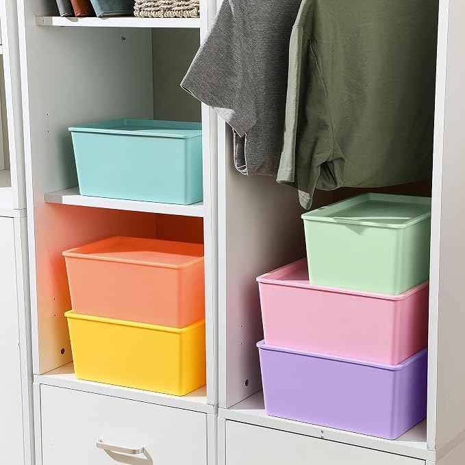 Menkxi 6 Pcs Plastic Storage Bins