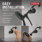 Delta Faucet 4-Setting In2ition 2-in-1 Dual Shower Head - Image 4