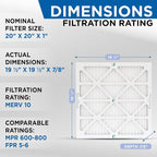 Glasfloss 20x20x1 MERV 10 Pleated Air Filters Box of 6. Actual Size: 19-1/2 x - Image 2