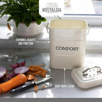 KitchenCraft Living Nostalgia Kitchen Compost Bin, 16.5 x 12 x 24 cm, Antique - Image 4
