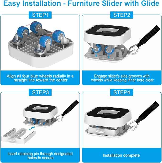 New Upgraded Furniture Sliders for Hard Floors & Carpets, 2-in-1 Furniture