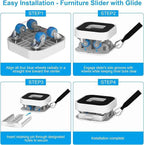 New Upgraded Furniture Sliders for Hard Floors & Carpets, 2-in-1 Furniture