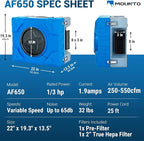 MOUNTO 550cfm Hepa Air Scrubber Industrial Air Cleaner- 550cfm Portable Air - Image 3