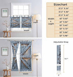 Farmhouse Wood Grain Kitchen Curtains 36 Inch Length, Small Window Curtains Tab - Image 8