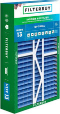Filterbuy 16x25x5 Air Filter MERV 13 Optimal Smoke & Allergy Defense, Pleated by Filterbuy