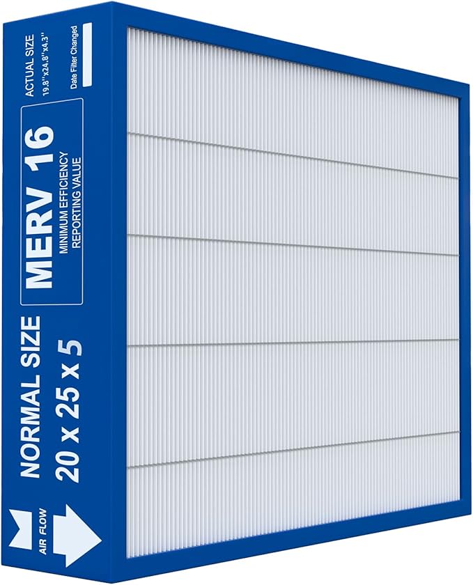 20x25x5 Merv 16 Air Filter Compatible by Amboseli