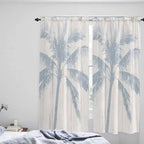 Summer Coconut Tree on Vintage Wood Grain Window Valance Curtains, Seaside - Image 8