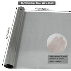 304 Stainless Steel Mesh 150Mesh, 15.7"x47.2" Metal Mesh Screen, Woven Fine - Image 2