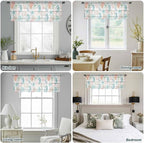Teal Seahorse Starfish Sheer Valance Curtains, Summer Beach Coral Shell Board - Image 9