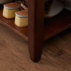 XKZG Storage Bench Wooden Shoe Rack Bench Rustic Solid Wood Entryway Bench - Image 6