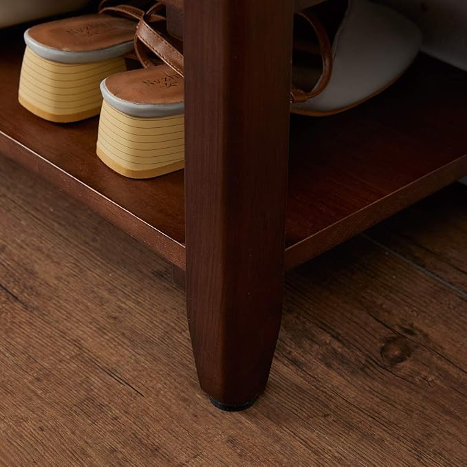 XKZG Storage Bench Wooden Shoe Rack Bench Rustic Solid Wood Entryway Bench - Image 6