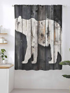 Sheer Curtains 72 Inches Long, Farmhouse Country Vintage Wood Grain Privacy - Image 2