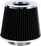 PTNHZ Universal Balck 2.5" 63mm High Flow Cold Air Intake Cone Air Filter Power by PTNHZ+RACING