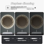 Bathroom Mirror with LED Lights, Wall Mirror with Touch Sensor, Round Mirror - Image 6