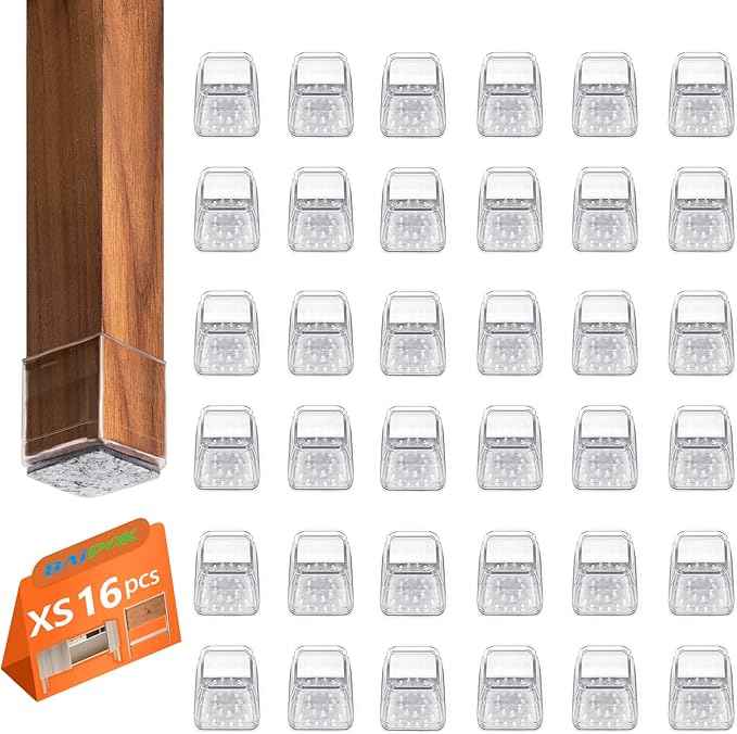 16pcs Square Chair Leg Floor Protectors, Felt Pads Chair Leg Protectors
