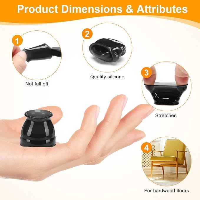 CHUNZEXI 24 Pack Chair Leg Floor Protectors