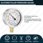 MEASUREMAN 2-1/2" dial, Glycerin Filled, Stainless Steel case, Brass Inside - Image 2