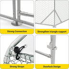 9.8X19.7x6.6FT, Large Walk in Chicken Run Pen Cage, Metal Coop Clearance - Image 4