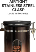 Veken Coffee Canister with Window, Airtight Stainless Steel Kitchen Food - Image 3