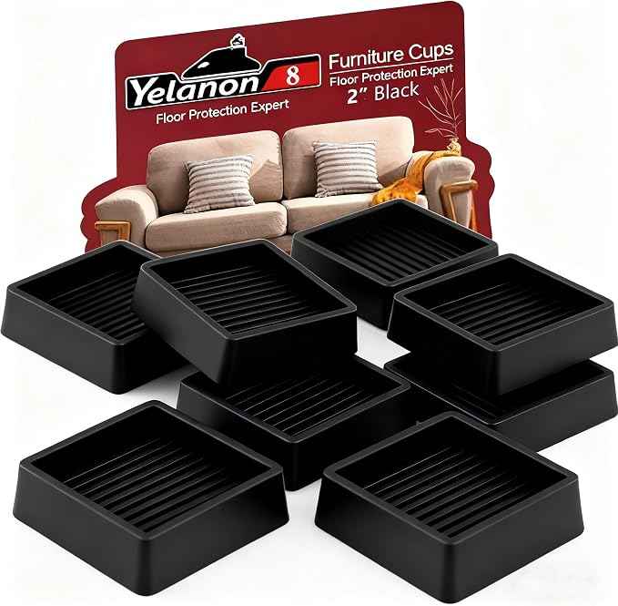 Yelanon Furniture Coasters, Rubber Furniture Feet, Anti Slide Floor Protector