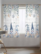 Sheer Curtains 63 Inch Length, Coastal Eucalyptus Leaf Semi Sheer Curtains - Image 5