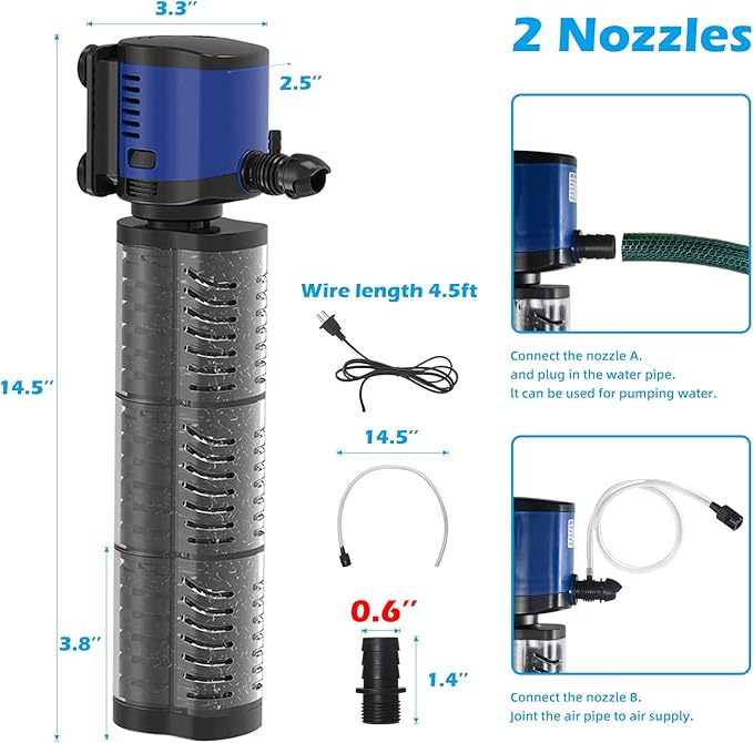 TARARIUM Fish Tank Filter Powerful 400GPH - Image 4