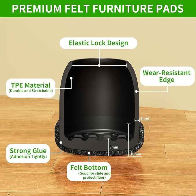 24 Pcs Silicone Chair Leg Floor Protectors