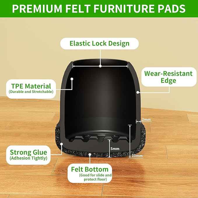 24 Pcs Small Chair Leg Floor Protectors, Chair Leg Protectors