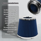 RYANSTAR RACING 89mm 3.5" High Flow Round Tapered Cone Cool Air Filter Cleaner - Image 6