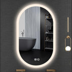 Irregular Bathroom Mirror with 3 Colour LED Light, Wall Mounted Makeup Mirror by YUGXTH