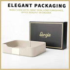 SANZIE Luxury Leather Tray Desktop Storage Catchall Organizer Decorative Tray