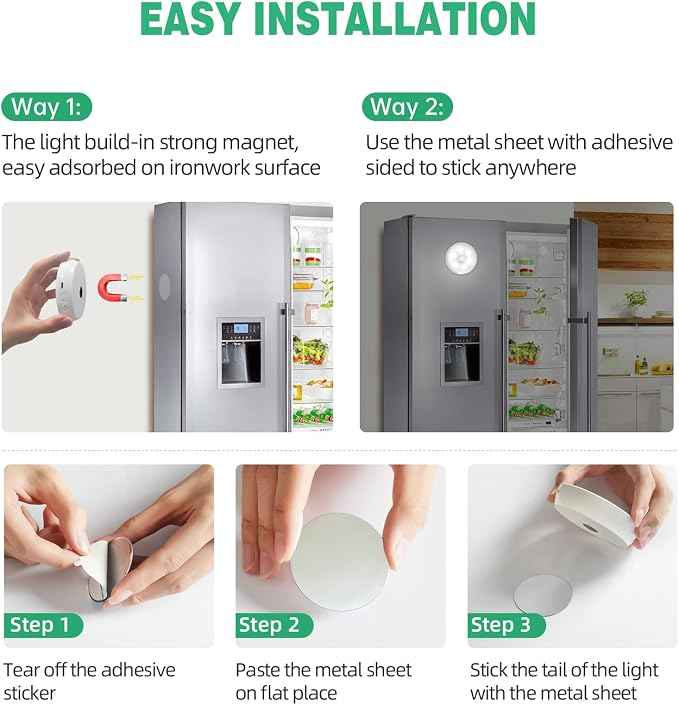 LED Closet Lights Motion Sensor Puck Light, Rechargeable Step Puck Lights