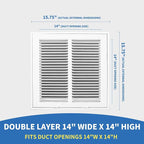14x14 Return Air Grille, Return Air Vent Cover - Image 2