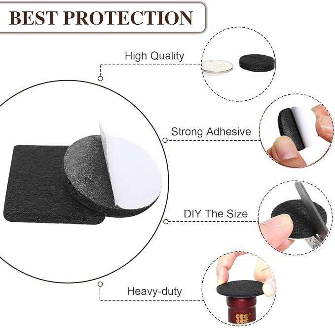 Yelanon Felt Furniture Pads -60 Pcs Premium Felt Pads