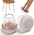 24PCS Clear Chair Leg Floor Protectors, Round Felt Furniture Pads
