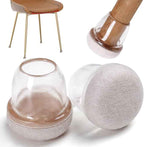 24PCS Clear Chair Leg Floor Protectors, Round Felt Furniture Pads