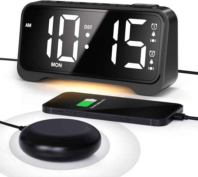 Vibrating Alarm Clock for Heavy Sleepers