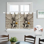 Funny Farm Animals Kitchen Curtains 24 Inch Length, Small Window Curtains Tab - Image 4