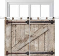 Farmhouse Wood Grain Kitchen Curtains 45 Inch Length, Short Cafe Window by Unknown