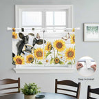 Retro Farmhouse Floral Kitchen Curtains 24 Inch Length, Small Window Curtains - Image 4