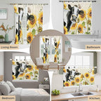 Yellow Sunflowers Living Room Curtains 96 Inch Length, Window Curtains Tab Top - Image 7