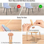 Ezprotekt 24 Pcs Small Clear Silicone Chair Leg Floor Protectors