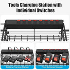 CCCEI Black Power Tool Organizer Wall Mount, Large Tools and Battery Storage