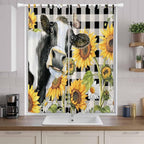 Retro Sunflowers Living Room Curtains 96 Inch Length, Window Curtains Tab Top - Image 9