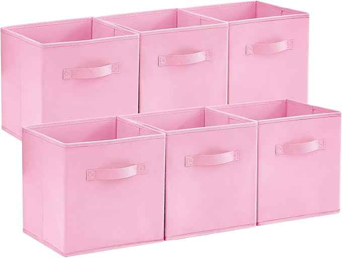 Lifewit Collapsible Fabric Storage Cubes Bins Set 11 Inch, Foldable Cubby