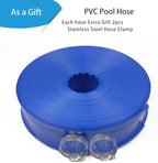 Poolvio 1-1/2" x 100' Professional Blue Backwash Hose - Image 2
